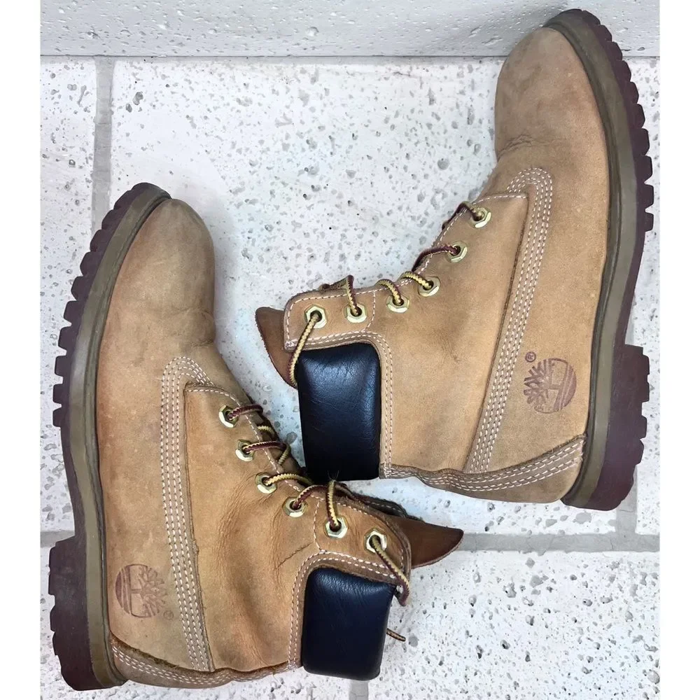 Timberland Boys Kids Youth 6 inch Leather Ankle Boots “Butter Timbs” Size 5